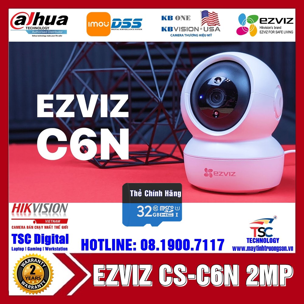 Camera EZVIZ CS-C6N IP Wifi 2.0M HD 1080P Chính Hãng | Kèm Thẻ Nhớ Lưu Trữ Lên Đên 128Gb