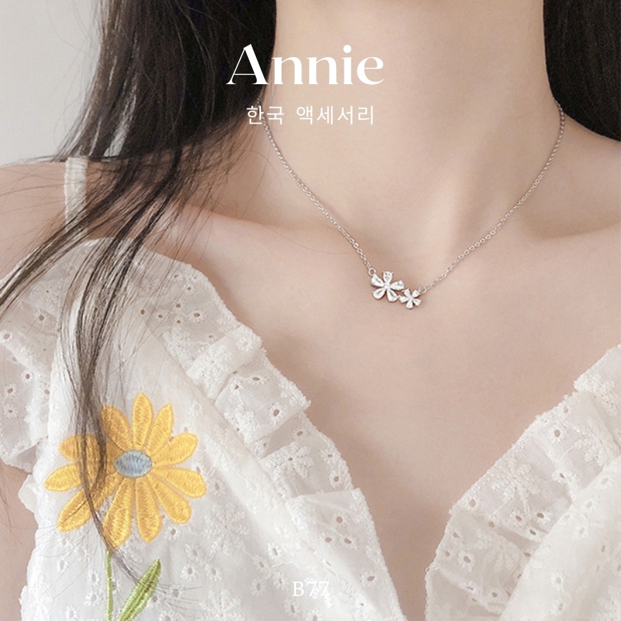 Dây chuyền hoa pha lê bạc đính đá phong cách nữ tính trẻ trung ANNIE - B77