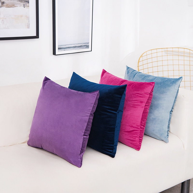 Vỏ Bọc Gối sofa 40 * 40 Bằng Vải Nhung Màu Trơn Đơn Giản Thời Trang Cổ Điển