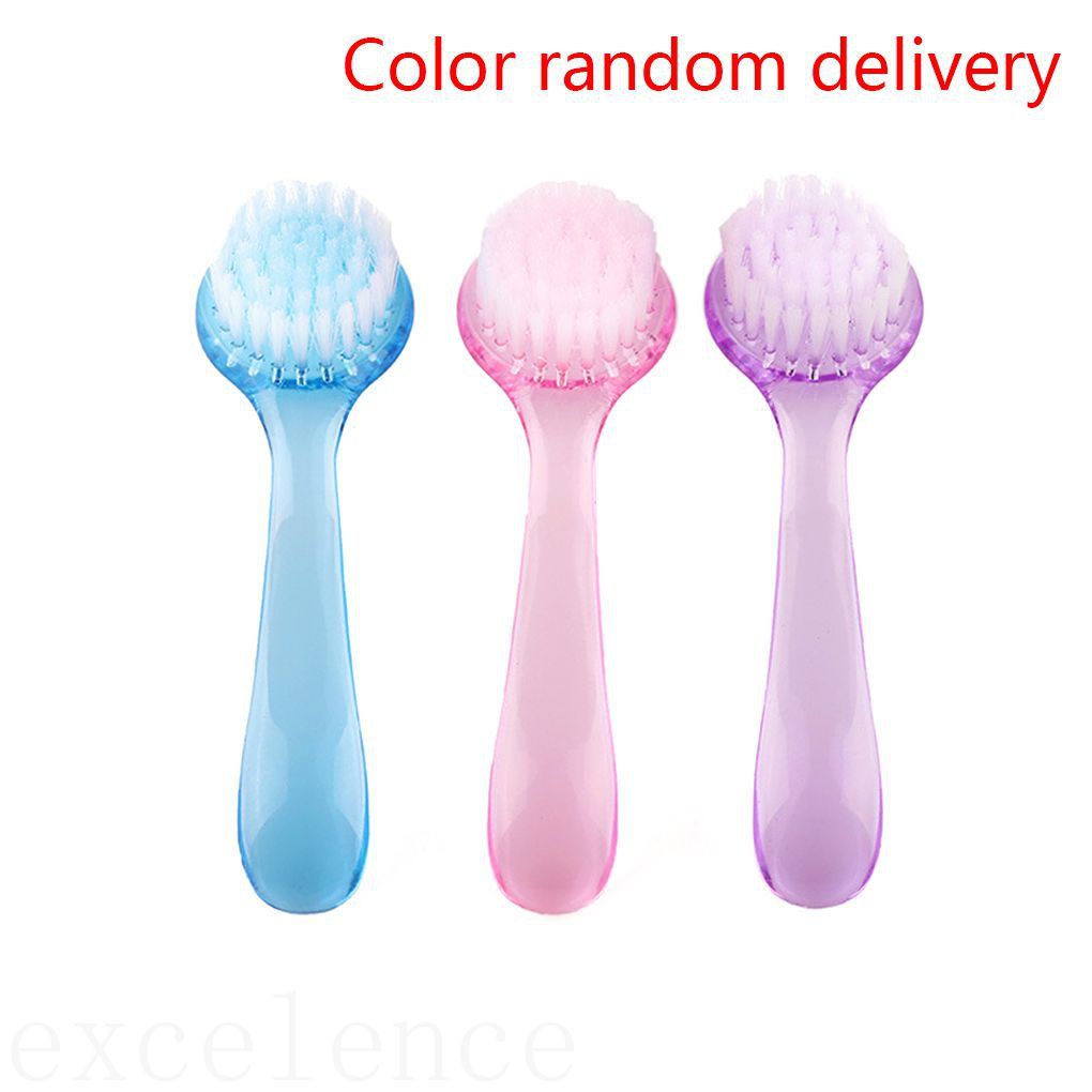 [Hàng mới về] Bàn chải đầu tròn phủi bụi móng có tay cầm màu sắc ngẫu nhiên
