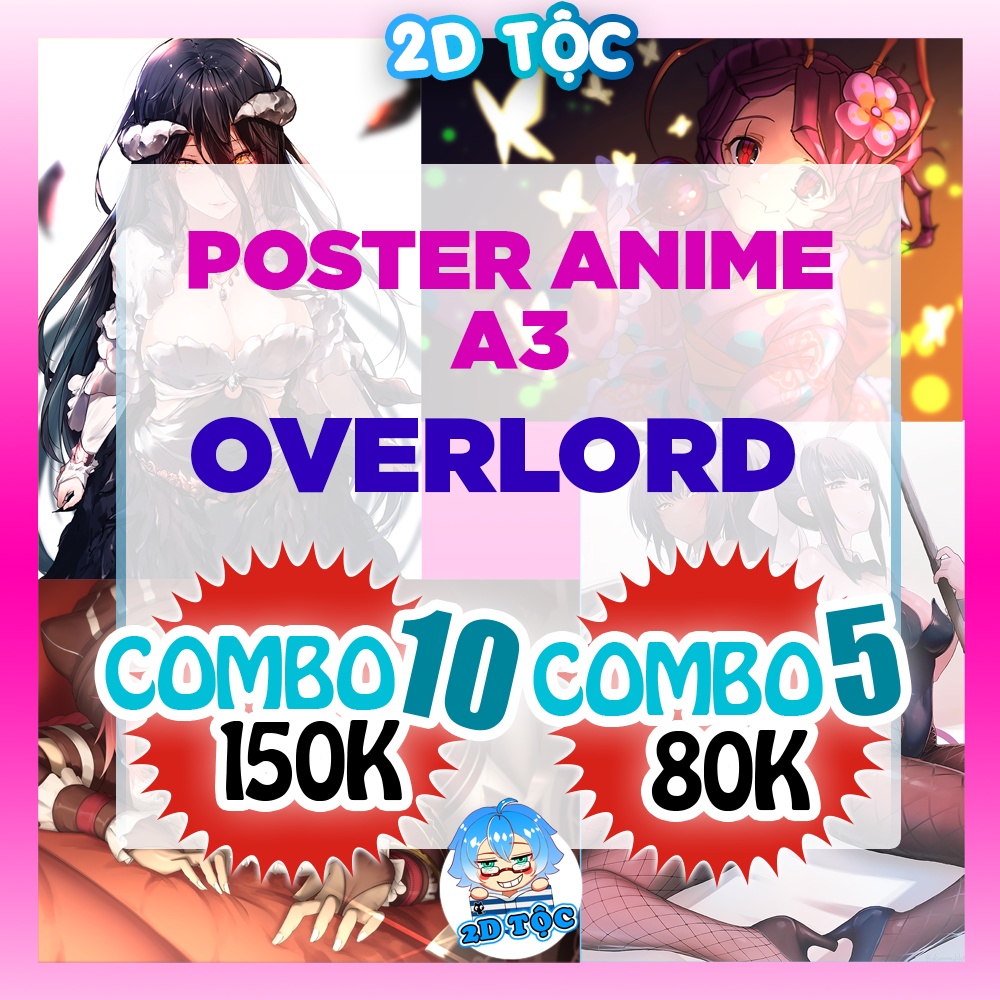 Tranh Poster A3 Dán Tường Anime Manga Overlord – Tranh treo tường dán tường Anime by 2D Tộc Shop