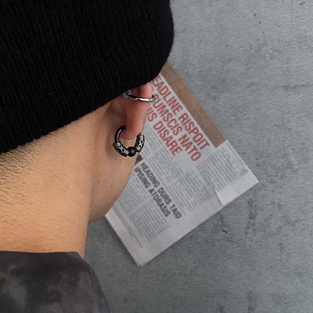 Bông Tai Dạng Vòng Hình Thánh Giá Bằng Thép Không Gỉ 2Lip Phong Cách Hiphop Thanh Lịch Cho Nam