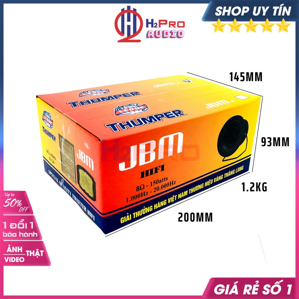 Đôi Loa Treble Kèn, 2 Loa Tép Rời Thumper JBM Tròn 200W-Từ 80 Chính Hãng, Tiếng Treble Sáng Khoẻ, Hàn Sẵn Tụ-H2Pro Audio