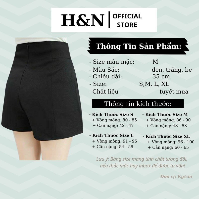 Quần short đùi nữ lưng cao kaki ống rộng mặc nhà thoải mái HN CLOTHING | WebRaoVat - webraovat.net.vn