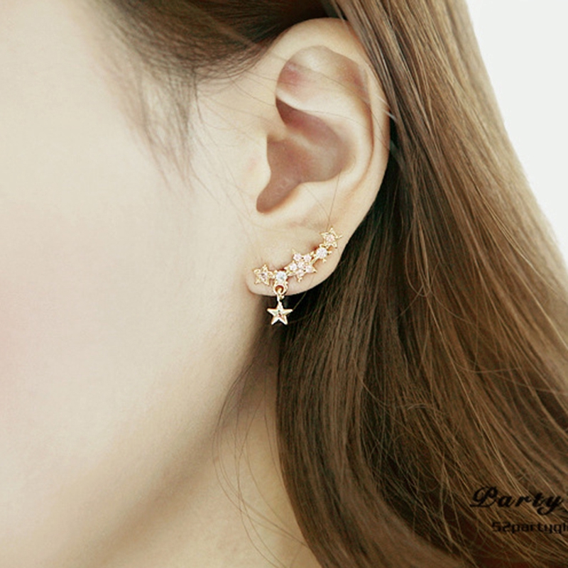 Khuyên tai đính đá thời trang Hàn Quốc cho nữ