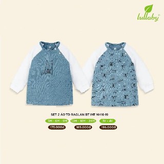 Lullaby sét 2 áo tay dài bé trai raglan int nh16-19