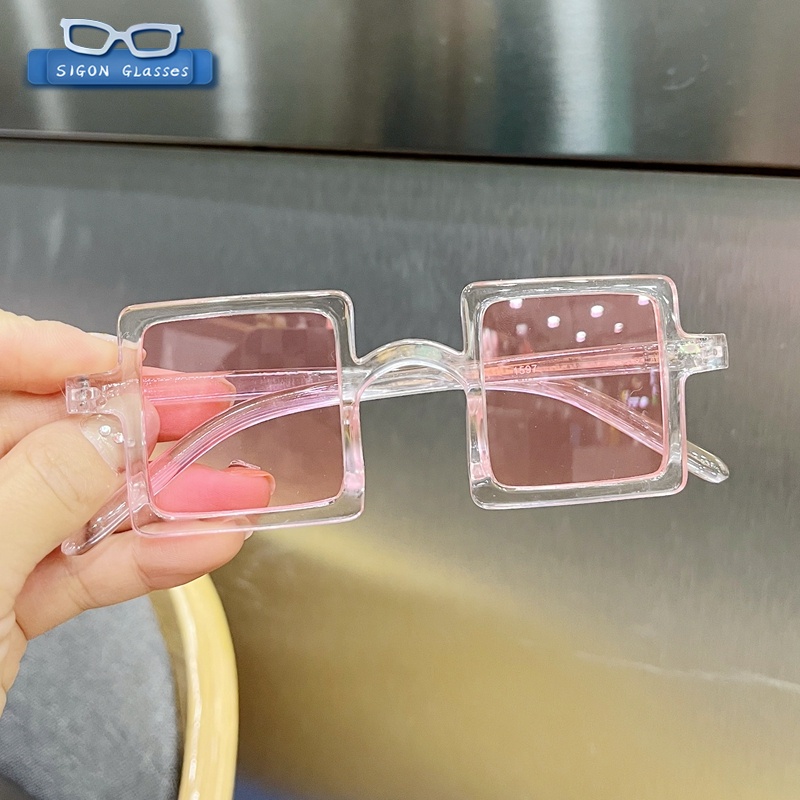Kính Mát Vuông Nhiều Màu Sắc Chống Tia UV400 Thời Trang Cho Bé
