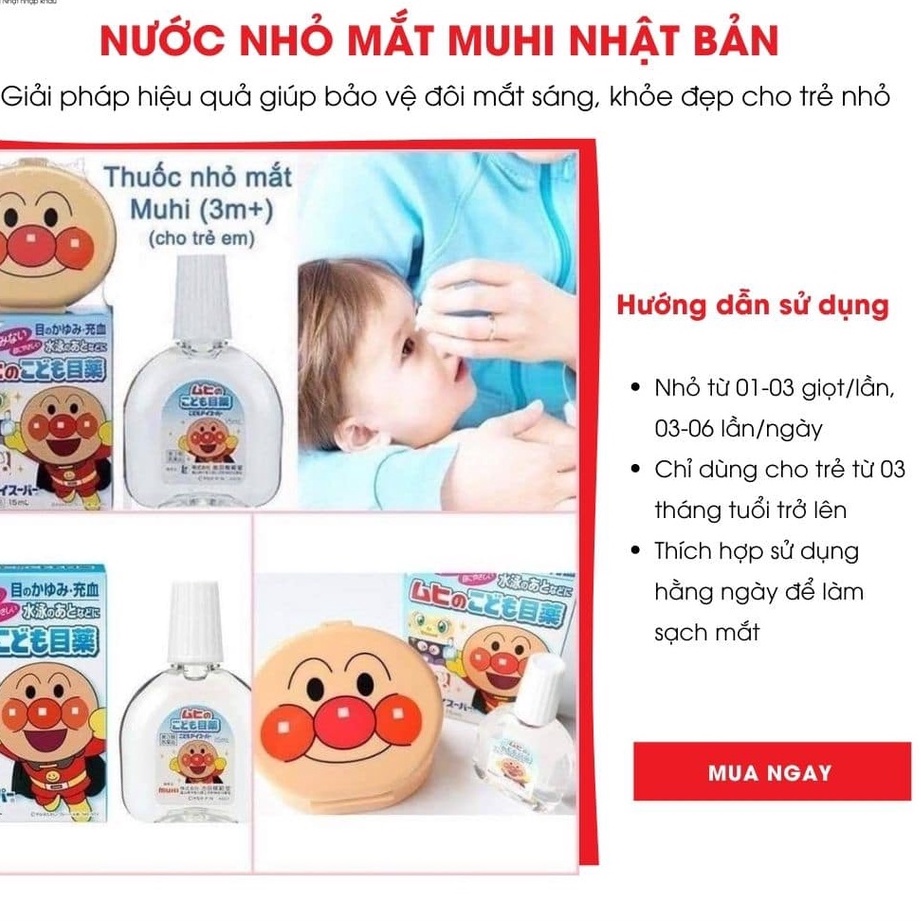 Nhỏ mắt Muhi Nhật Bản cho bé từ 3 tháng tuổi trở lên - Nhỏ mắt Muhi Nhật bản cho trẻ em