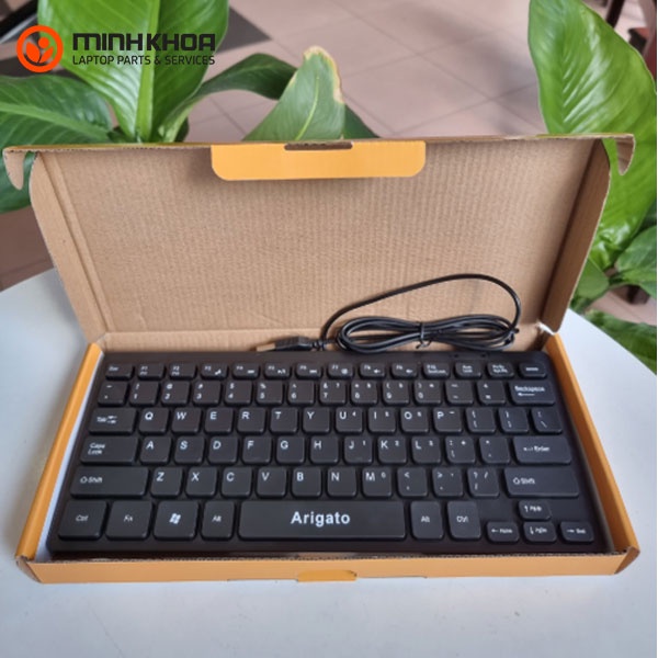 Bàn phím máy tính Mini Tika/ Arigato có dây USB siêu mỏng, nhỏ gọn dùng cho PC/laptop. Sieuthipkgiare
