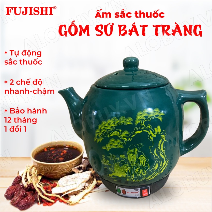 Siêu sắc thuốc GỐM SỨ BÁT TRÀNG Fujishi 3.2 lít HK-066 - [ HỎA TỐC ] - Ấm thuốc điện nấu tự động ngắt