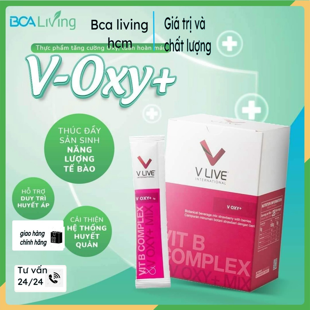 Voxy vlive tăng cường tuần hoàn máu đưa v oxy đi khắp cơ thể bổ sung lượng oxy thiếu hụt làm thông mạch máu 28 gói.