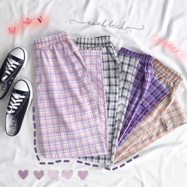 Quần Long Pant Caro Suông Unisex Màu Mới Ảnh Thật