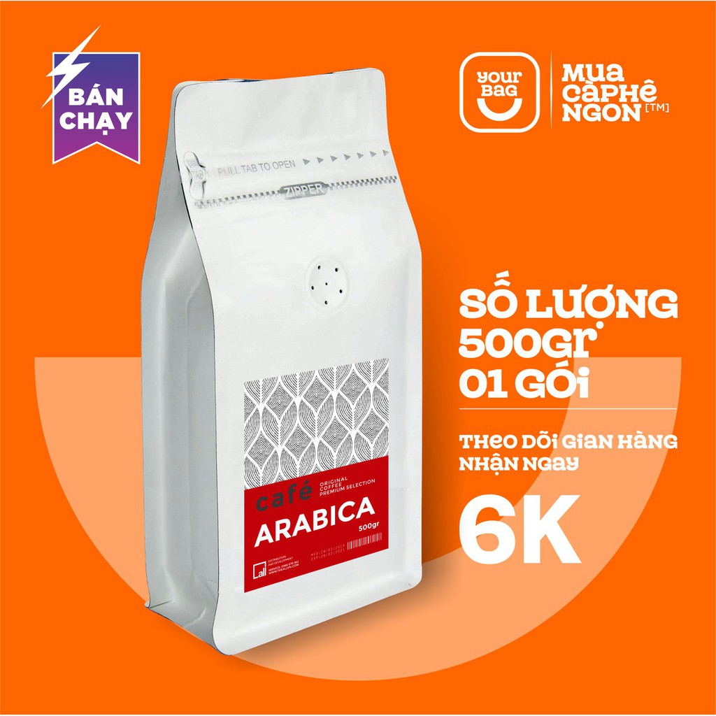 [Mã 2010FMCGSALE giảm 8% đơn 500K] CÀ PHÊ RANG MỘC - Cà Phê Arabica Rang Xay Nguyên Chất ( 500GR Xay Sẵn) - yourbag