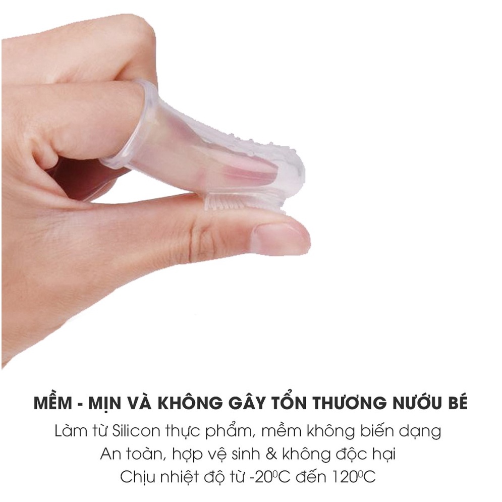 Bộ 2 bàn chải rơ lưỡi silicone cho bé sơ sinh Piyo Piyo màu trắng và hồng