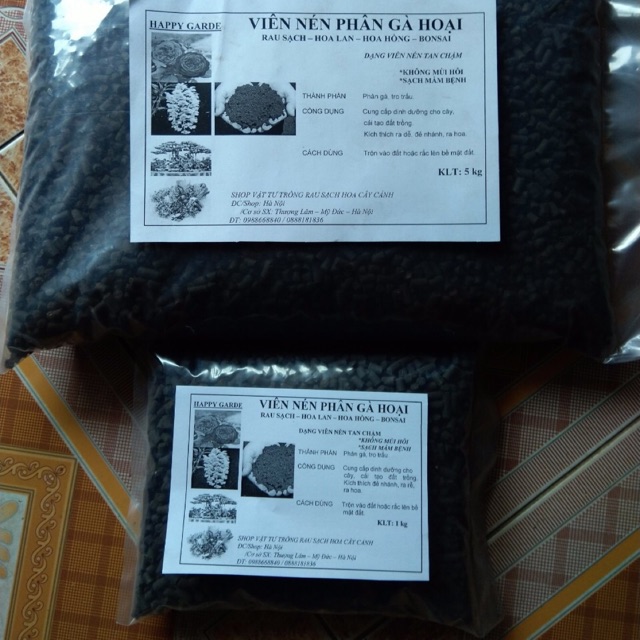 Phân Gà + Dê ủ hoại mục túi 1kg viên nén