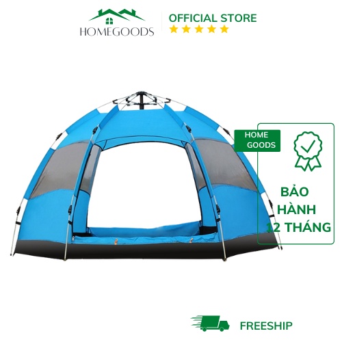 Lều cắm trại 6 người có mái che rẻ người, lều tự bung 2 lớp - Home Goods Picnic