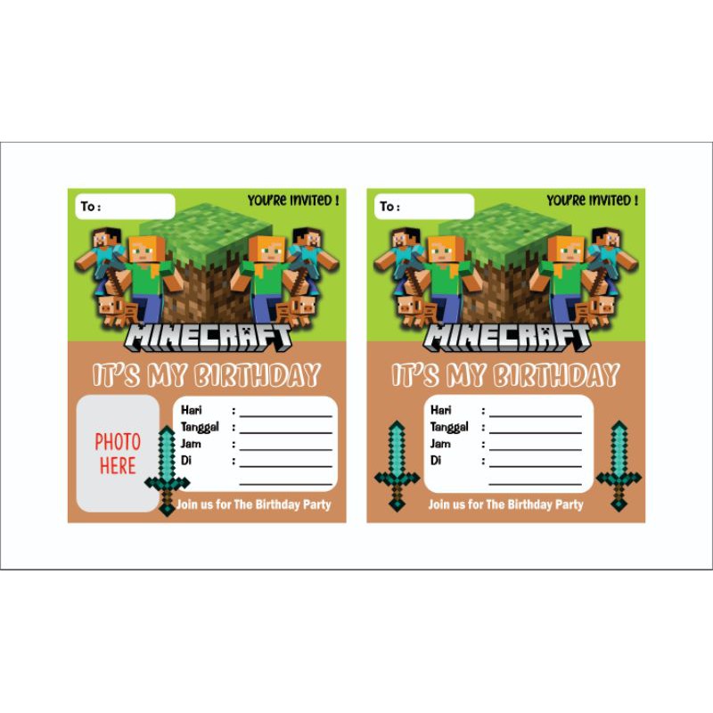 Bộ Thẻ Ảnh In Chữ + Hình Game Minecraft Độc Đáo