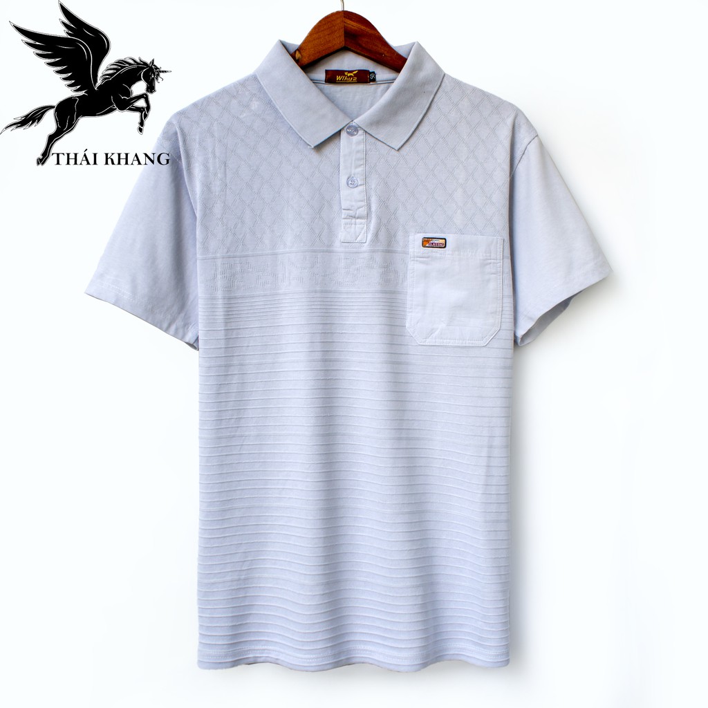 Áo thun nam có cổ trung niên cao cấp NHẬP KHẨU vải cotton 100% loại áo thun nam ngắn tay họa tiết caro sọc ngang TQC3 | BigBuy360 - bigbuy360.vn