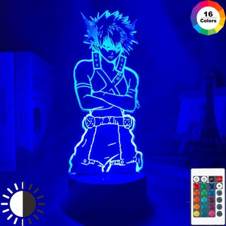 My Hero Academia Katsuki Bakugo Figure for Kids Child Bedroom Decor Led Nightlight Color Changing Desk 3d Lamp Gift