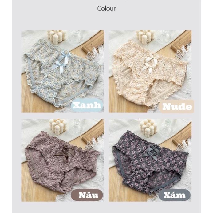 Quần Lót Nữ Cradin ❤️Quần Lót Thun Lạnh Ngàn Hoa Vân Nổi Co Dãn 4D 538