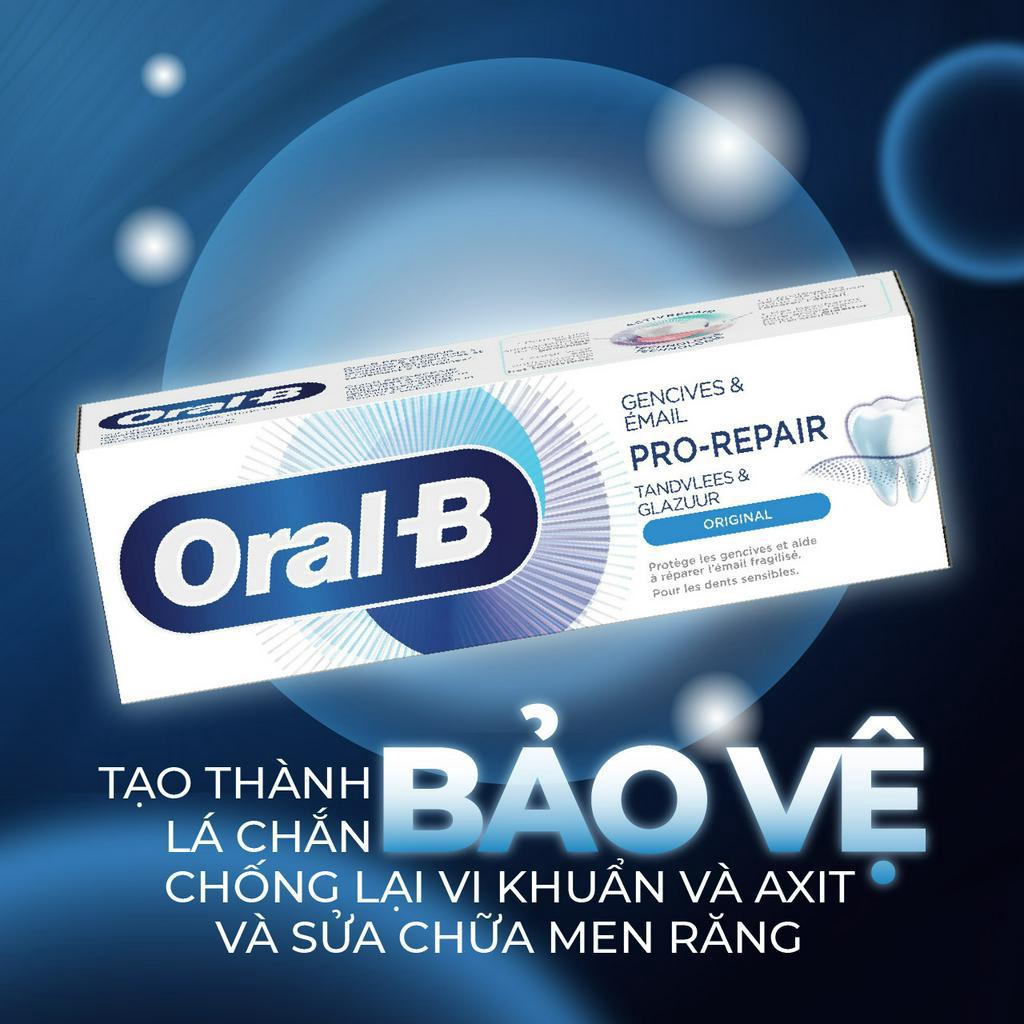 Kem Đánh Răng Oral-B Gencives &amp; Email Pro-Repair Original - Phục Hồi Men Răng Trong 2 Tuần, Hương Thơm Nhẹ Nhàng
