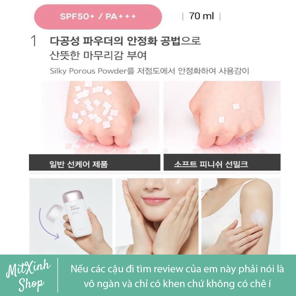 Kem chống nắng Missha hồng Soft Finish Sun Milk Spf50+ Pa+++ 70ml