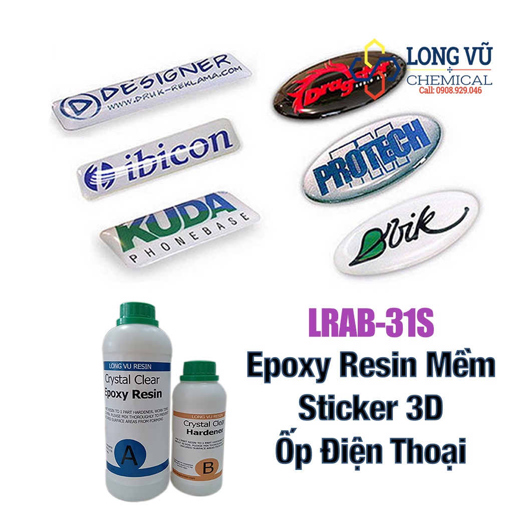 Keo làm ốp điện thoại epoxy resin, keo resin trong suốt làm ốp điện thoại,  resin mền - Soft Epoxy Resin LRAB31S