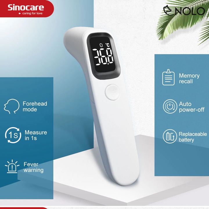 Máy Đo Thân Nhiệt Nhiệt Độ Cơ Thể Sinocare Đo Trán Không Chạm Bộ Nhớ 32 Lần Đo Gần Nhất Dùng Pin AAA