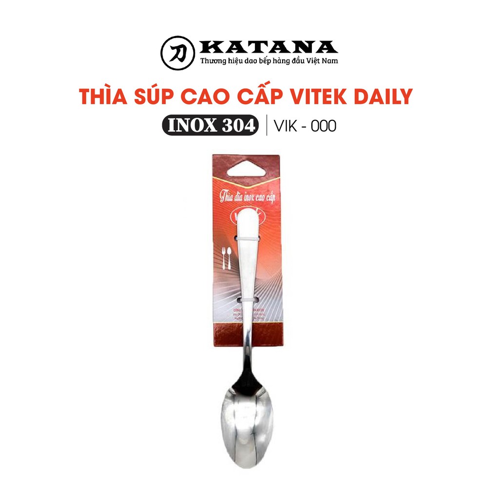 Thìa muỗng inox 304 ăn cơm, cháo, súp hàng Việt Nam cao cấp xuất khẩu VITEK Daily - size M