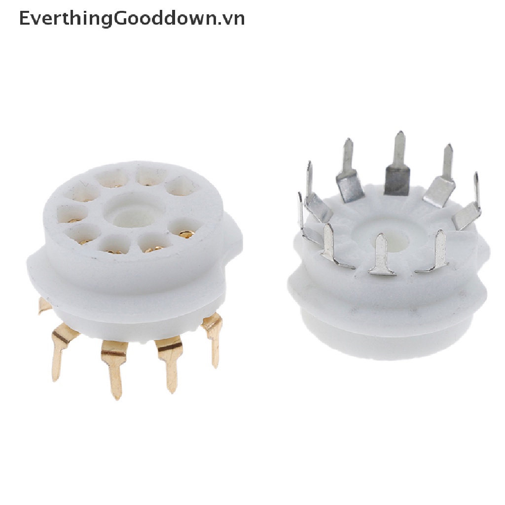 Everthinggooddown 1 Cái Van Ổ Cắm Bằng Gốm Mạ Vàng 9pin Cb Cho 12AX7 12AU7 ECC83