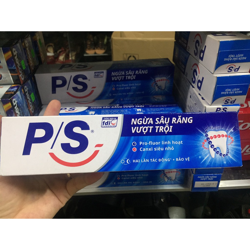 Combo 2 cây Kem đánh răng P/s ngừa sâu răng vượt trội tuýp 180g - trắng răng tự nhiên