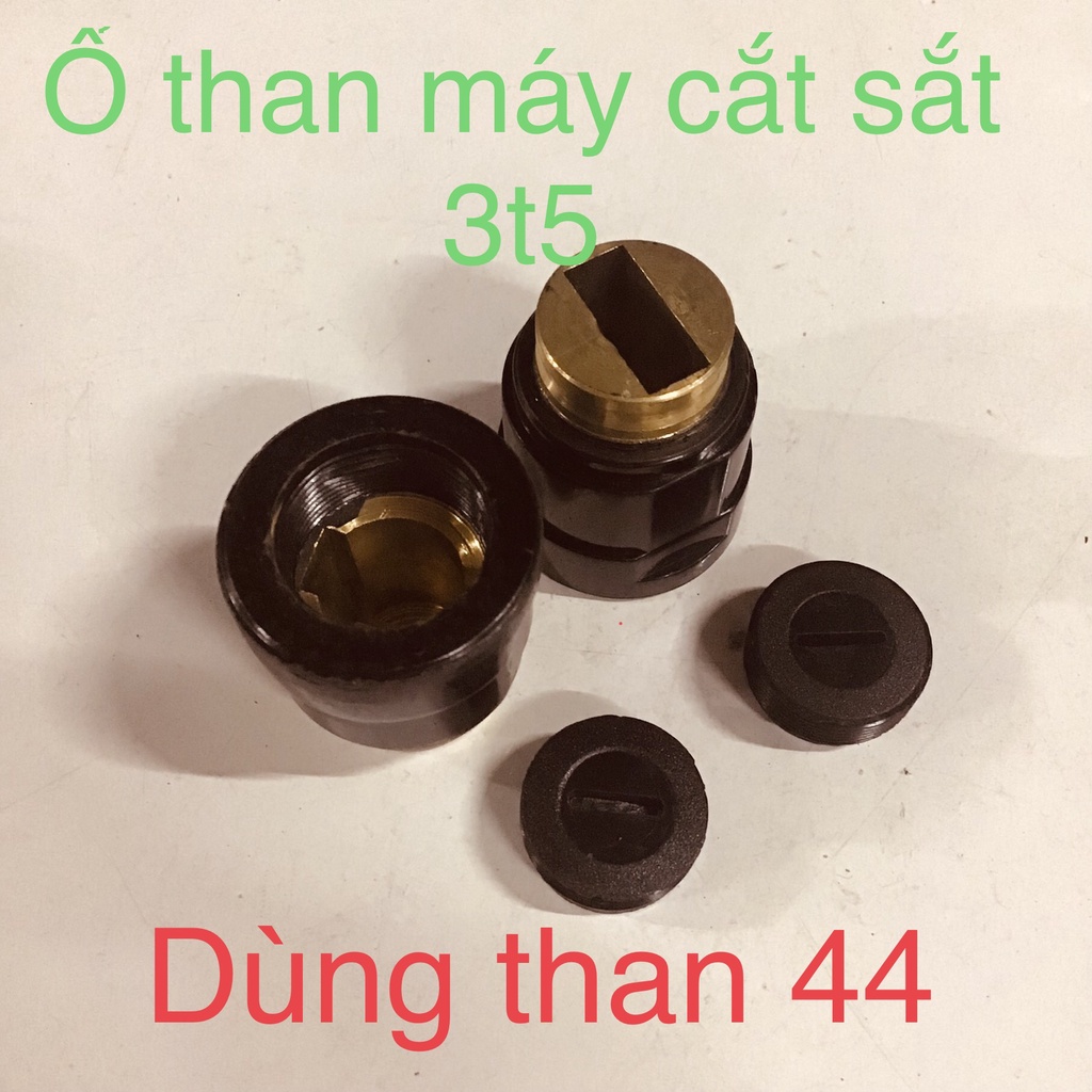 Ổ CHỔI THAN MÃ SỐ 44 CHO MÁY CẮT SẮT 3t5 - ĐK CHỔ TO NHẤT 31mm CHIỀU CAO 35mm NẮP ĐẬY THAN 19.5mm