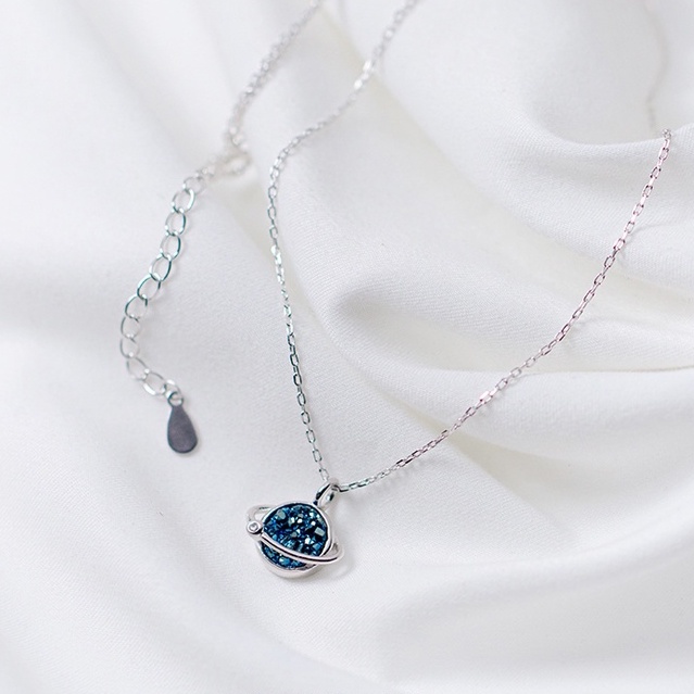 Vòng cổ nữ dây chuyền mạ bạc 925 chính hãng hình địa cầu trang sức CINLA DC038