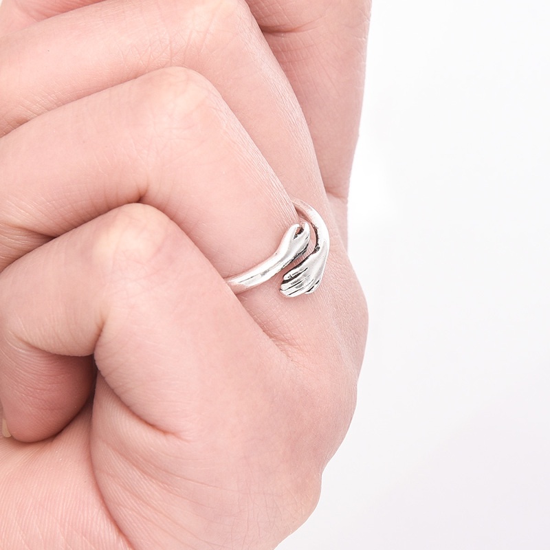 1 Nhẫn Hình Trái Tim Dễ Thương Có Thể Điều Chỉnh Kích Thước Dành Cho Các Cặp Đôi