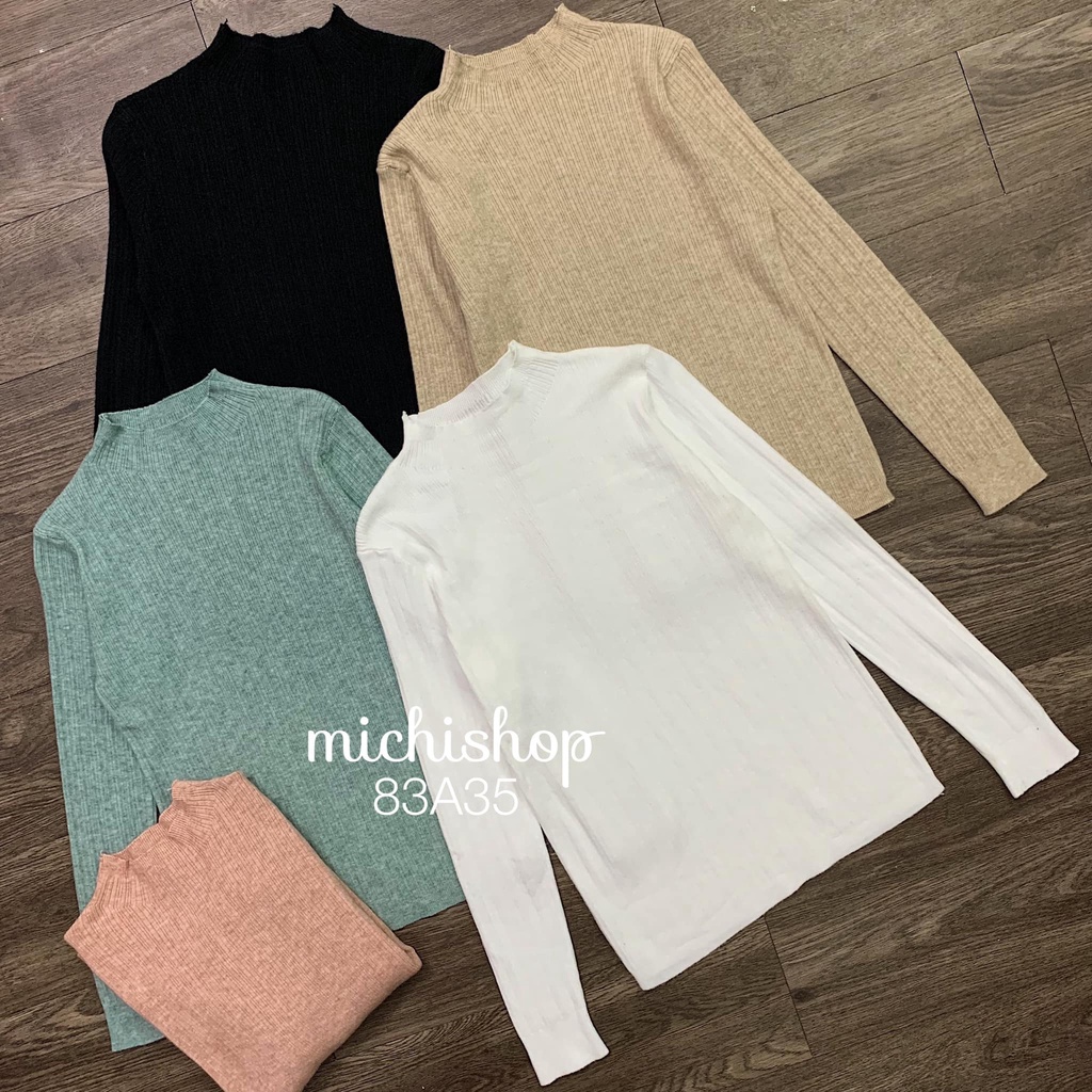 Áo len tăm cổ leo dài tay freesize-83A35