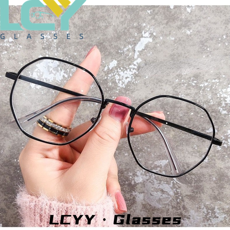 Mắt Kính Gọng Đa Giác Chống Ánh Sáng Xanh # 0°-6.0° Điểm / 3003