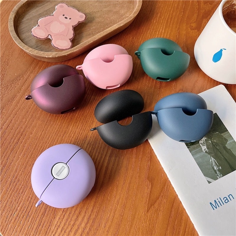 Vỏ Bảo Vệ Hộp Sạc Tai Nghe Lenovo LP80 Cứng Màu Cầu Vồng Gradient Thời Trang