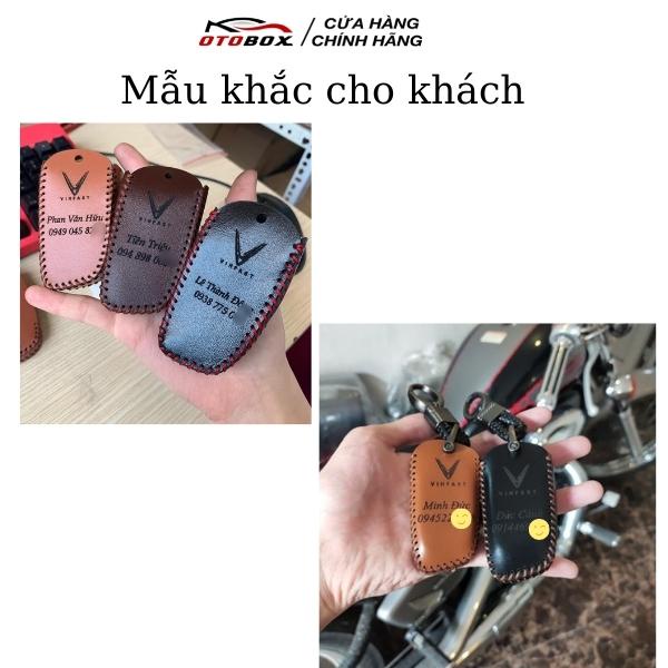 Bao da chìa khoá ô tô smartkey vinfast lux a, lux sa, bọc chìa khoá ô tô vinfast da cao cấp bảo vệ chống xước
