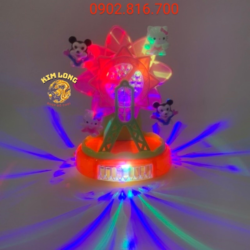 Đồ chơi lồng đèn trung thu cho bé gái hình công viên kitty và mickey có pin nhạc đèn quà tặng trung thu cho bé