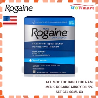 Gel mọc tóc dành cho nam Men's Rogaine Minoxidil 5% Set Gel 60ml x3
