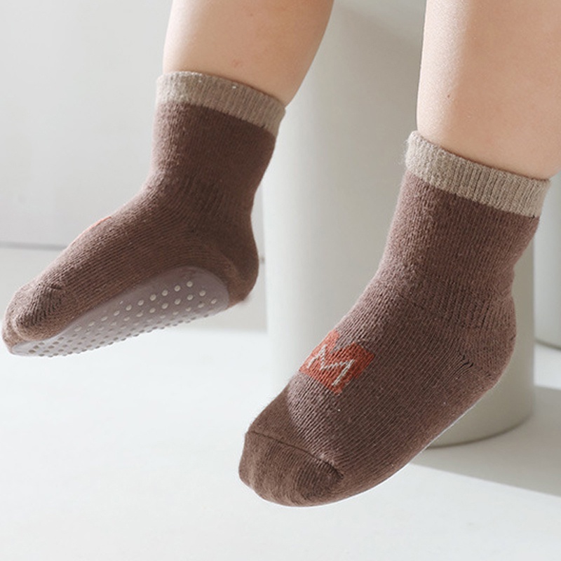 Vớ Cotton Mềm Cổ Thấp Chống Trượt In Chữ Thời Trang Mùa Thu Cho Bé Sơ Sinh