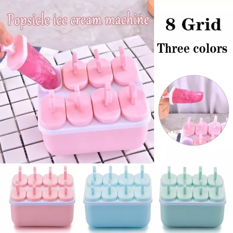 Khuôn Làm Kem 8 Ngăn Có Thể Tái Sử Dụng