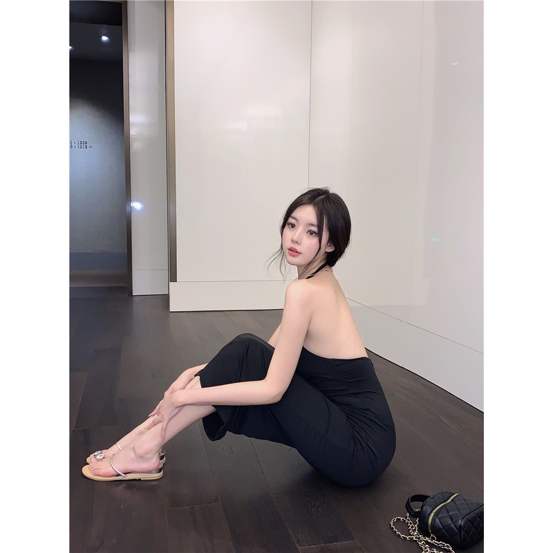 Đầm Hai Dây Cổ Chữ V Dáng Ôm Lưng Cao Thời Trang Mùa Hè Quyến Rũ Cho Nữ