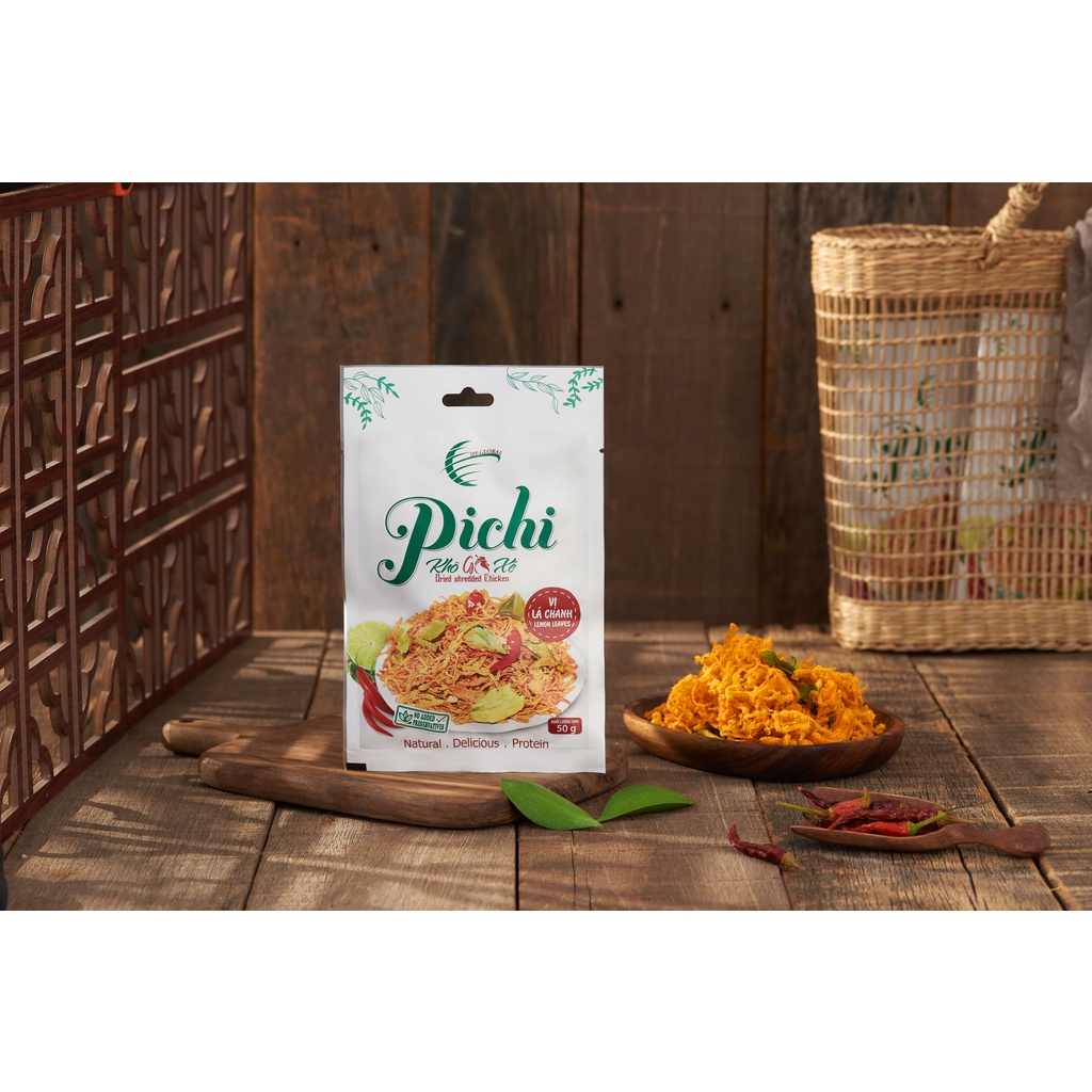 Khô gà xé cay vị lá chanh Pichi (Gói 50g)