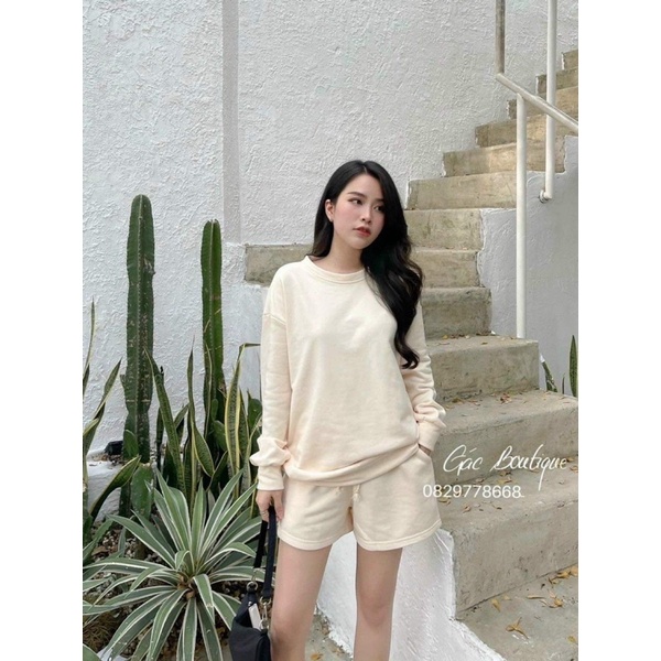 Set bộ nỉ trơn kẹo ngọt đủ màu kèm short
