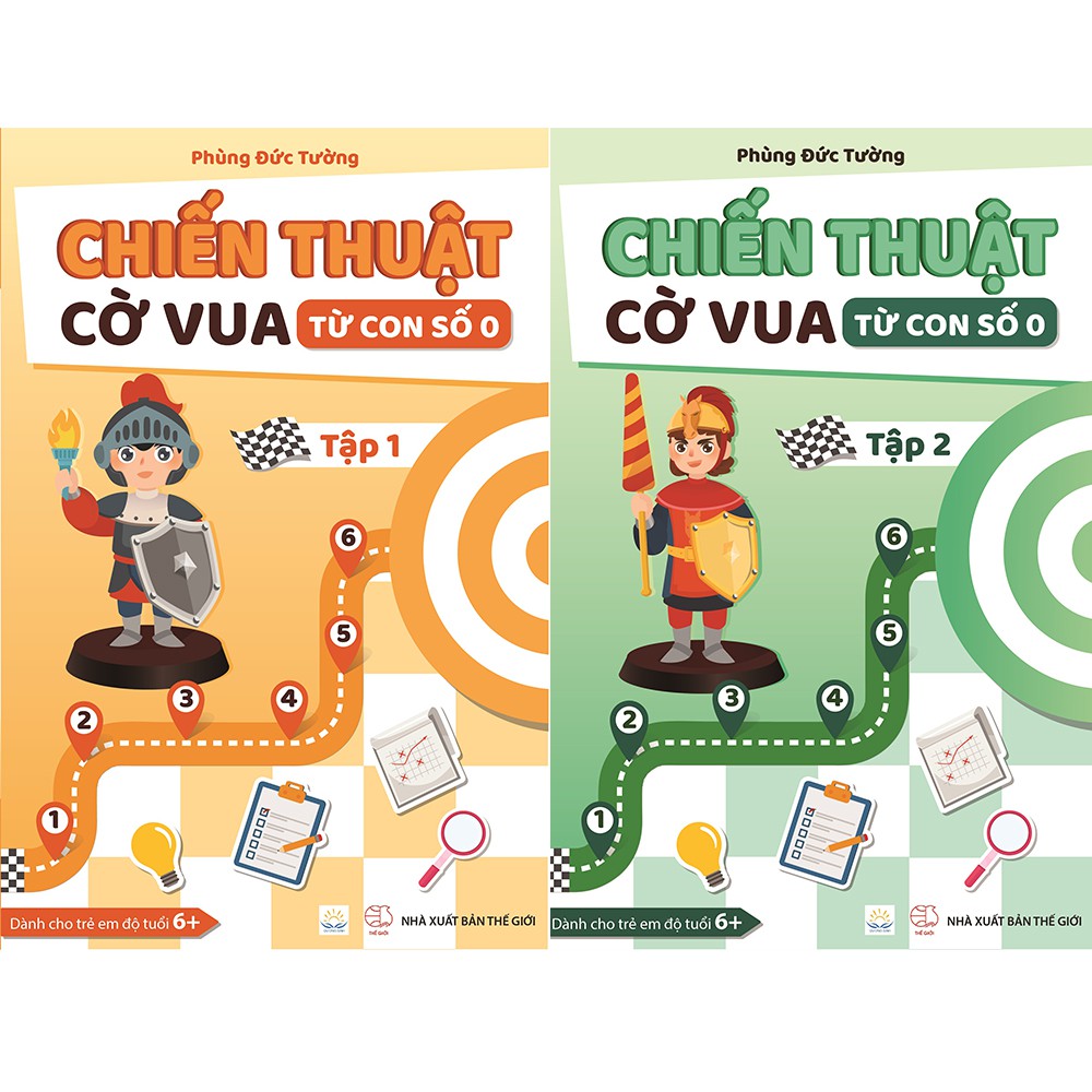 Sách - combo 2 cuốn Chiến thuật cờ vua từ con số 0 - Tập 1 và Tập 2