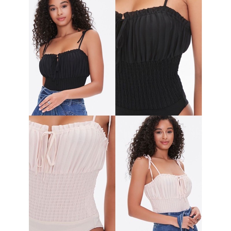 ✣♣▣Bodysuit 2 Dây Smocking Cúp Ngực F21 (CÓ BIG SIZE)