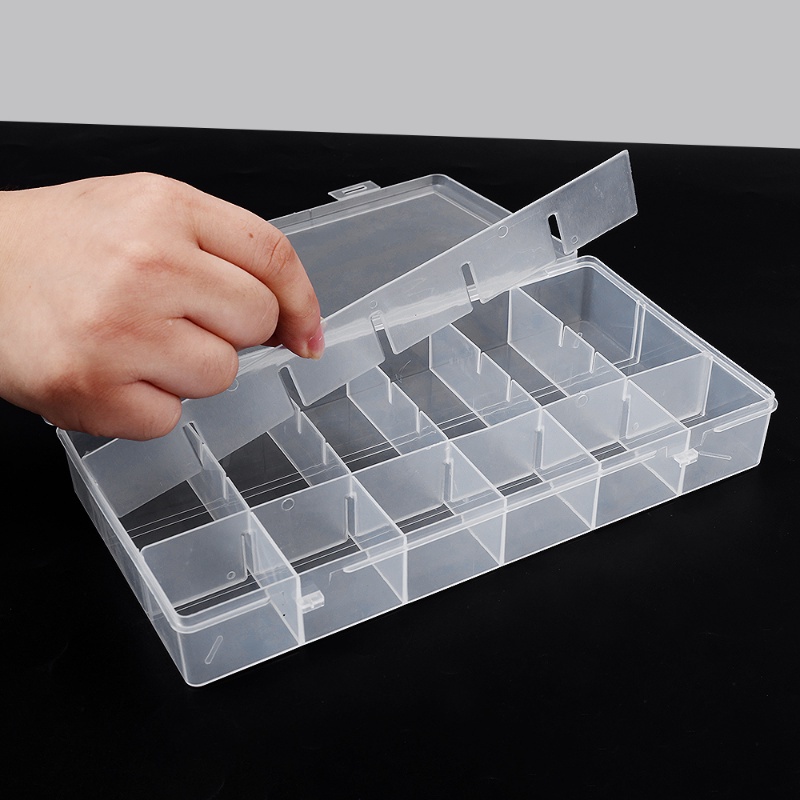 Hộp Nhựa Trong Suốt 18 / 24 Ngăn Đựng Trang Sức Có Thể Điều Chỉnh Đa Năng