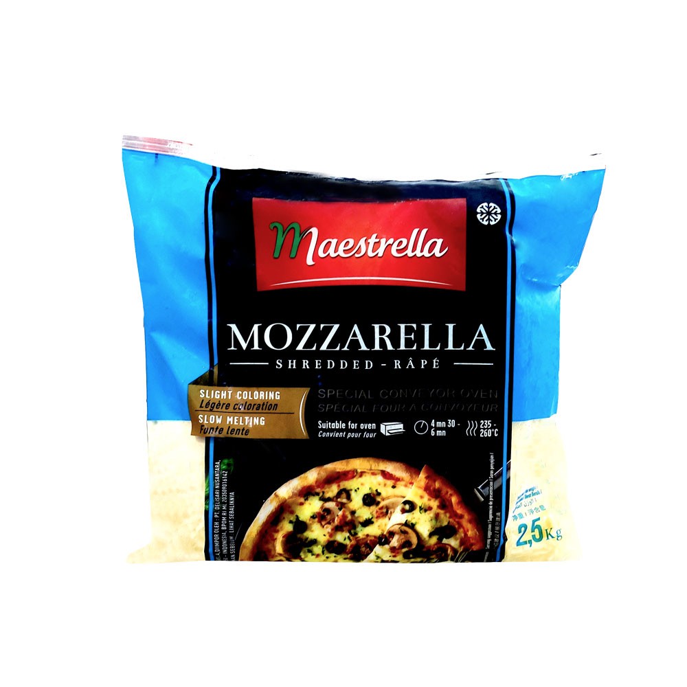 Phô mai bào Mozzarella Maestrella 2,5kg