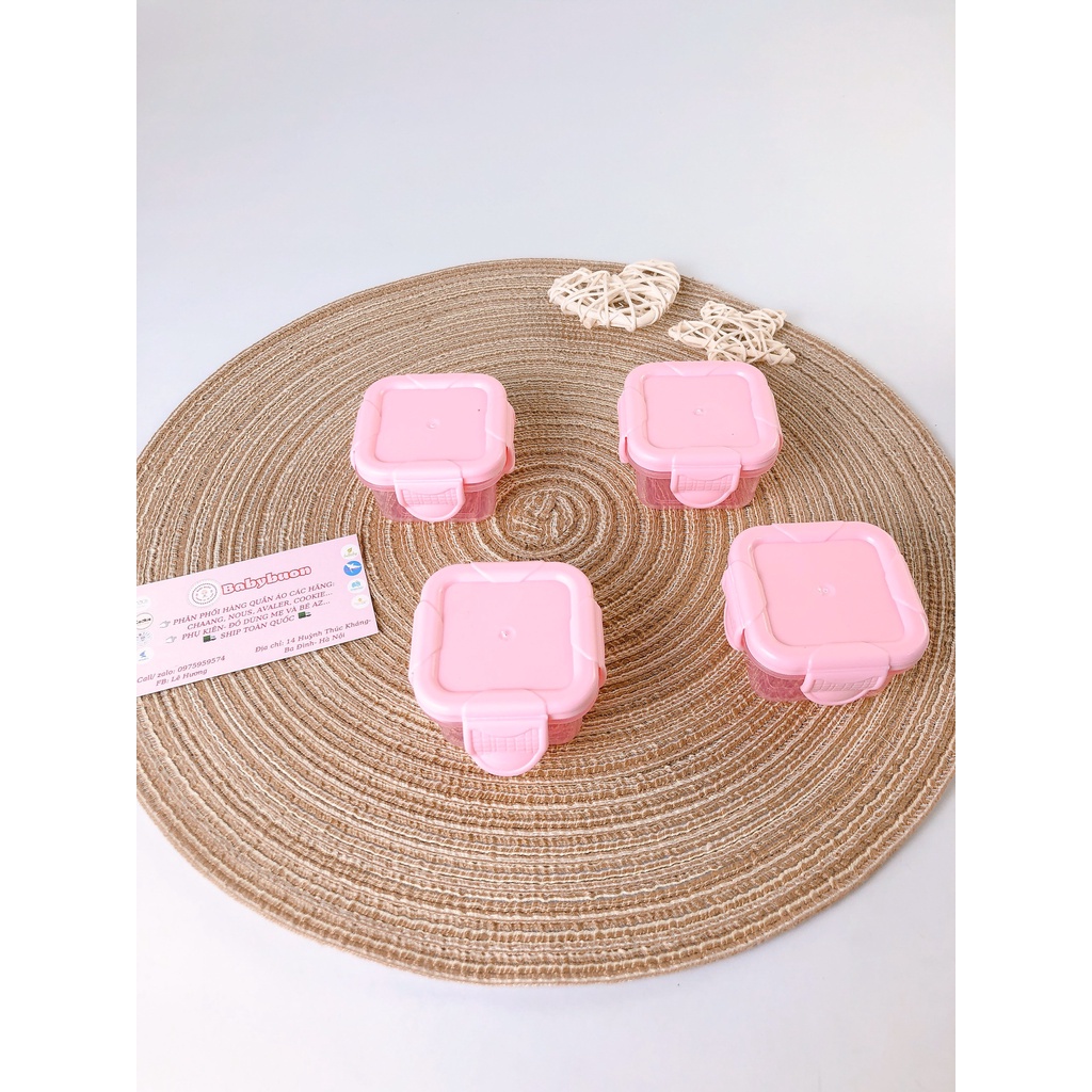 Hộp Trữ Đông,Bảo Quản Đồ Ăn Dặm Cho Bé Chống Rò Rỉ Set 4 Hộp Babibu - HTD4